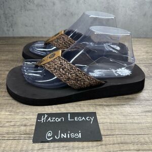 Yellow Box~Women’s~”Fionna”~ Woven Dark Brown Flip Flop Thong Sandals~Size 10